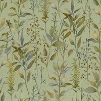 Samples - Aberduna Printed Cotton Fabric Sample Swatch Sage Voyage Maison