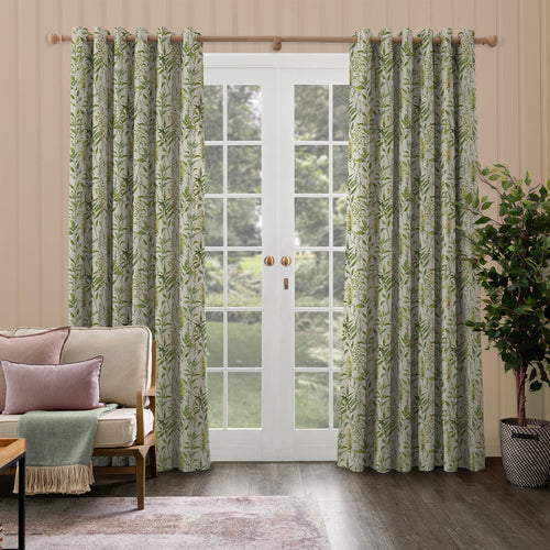 Floral Green M2M - Aberduna Printed Cotton Made to Measure Curtains Linen Voyage Maison