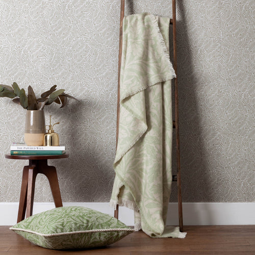 Floral Green Throws - Acorn Tonal Jacquard Throw Sage Morris & Co