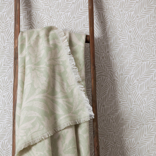 Floral Green Throws - Acorn Tonal Jacquard Throw Sage Morris & Co