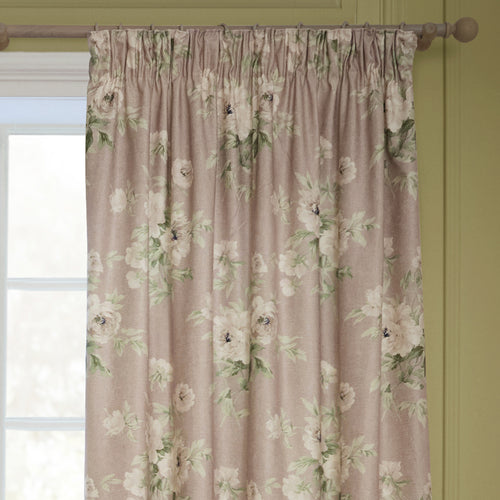 Floral Pink Curtains - Adele Floral Chenille Room Darkening Pencil Pleat Curtains Rose Sanderson