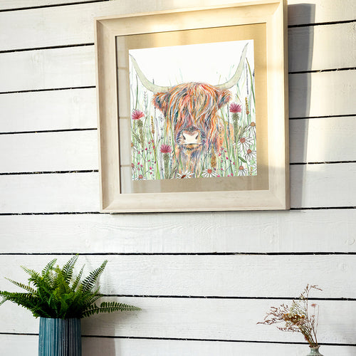 Animal Brown Wall Art - Alfie Highland Cow  Framed Print Birch Voyage Maison