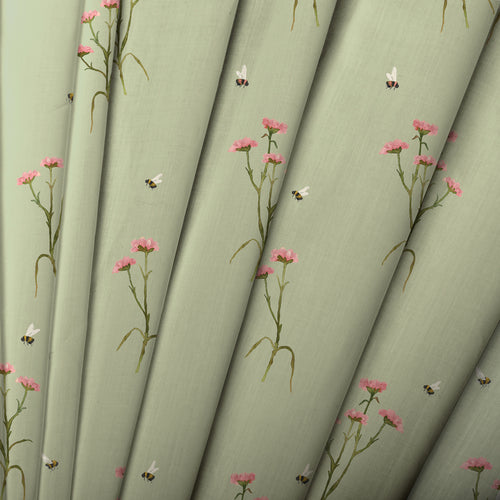 Floral Green M2M - Allimore Printed Cotton Made to Measure Curtains Sage Voyage Maison