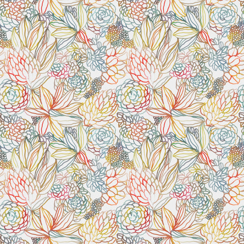 Floral Red Fabric - Althorp Printed Cotton Fabric Cinnamon Cream Voyage Maison