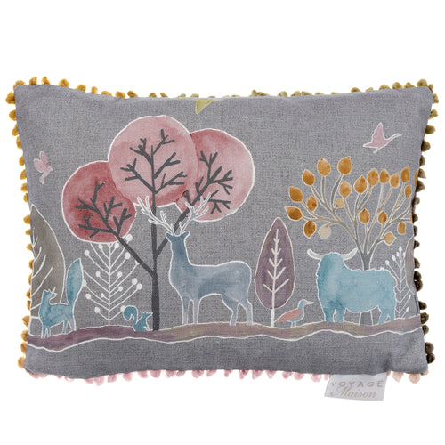 Animal Grey Cushions - Ariundle Small Printed Feather Filled Cushion Granite Voyage Maison