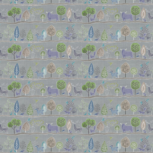 Animal Grey Fabric - Ariundle Printed Cotton Fabric (By The Metre) Cornflower Voyage Maison