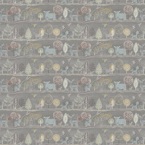 Animal Grey Fabric - Ariundle Printed Cotton Fabric (By The Metre) Granite Voyage Maison