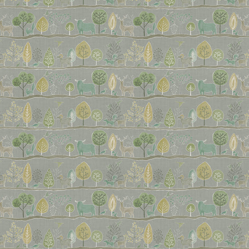 Animal Green Fabric - Ariundle Printed Cotton Fabric (By The Metre) Pine Voyage Maison