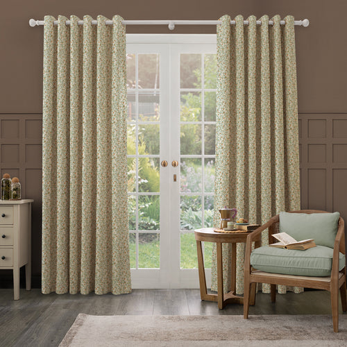 Floral Green M2M - Aura Printed Cotton Made to Measure Curtains Moss Voyage Maison