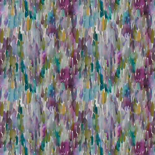 Abstract Purple Fabric - Azima Printed Velvet Fabric Indigo Voyage Maison