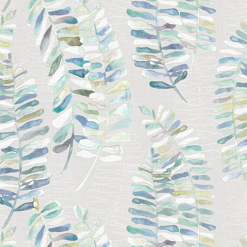 Floral Grey Fabric - Azolla Printed Cotton Fabric (By The Metre) Capri Voyage Maison