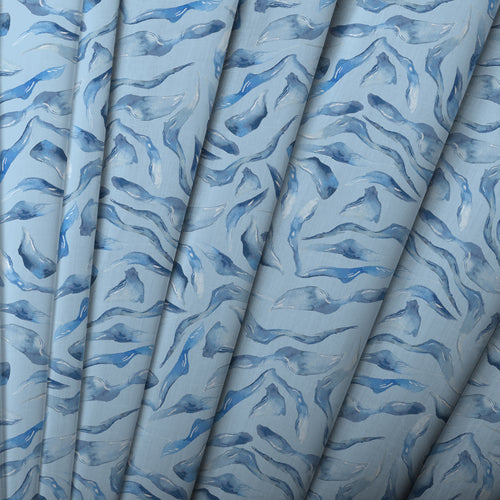 Abstract Blue Fabric - Balaya Printed Cotton Fabric (By The Metre) Cobalt Voyage Maison