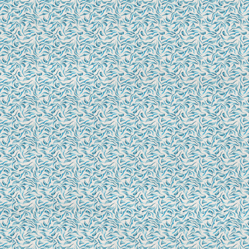 Abstract Blue Fabric - Balaya Printed Cotton Fabric (By The Metre) Glacier Voyage Maison