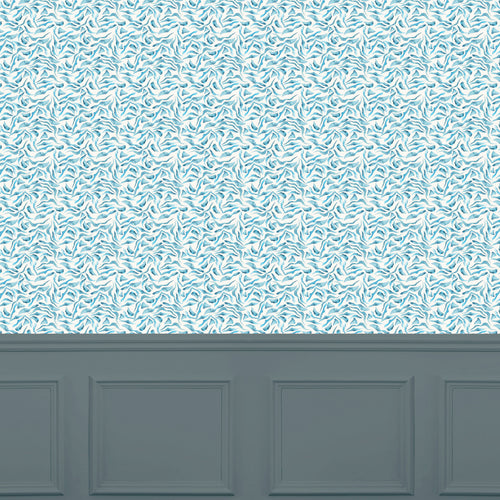Abstract Blue Wallpaper - Balaya  1.4m Wide Width Wallpaper (By The Metre) Glacier Voyage Maison