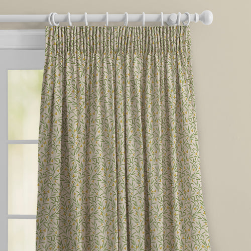 Floral Yellow M2M - Bell Meadow Printed Cotton Made to Measure Curtains Honey Voyage Maison