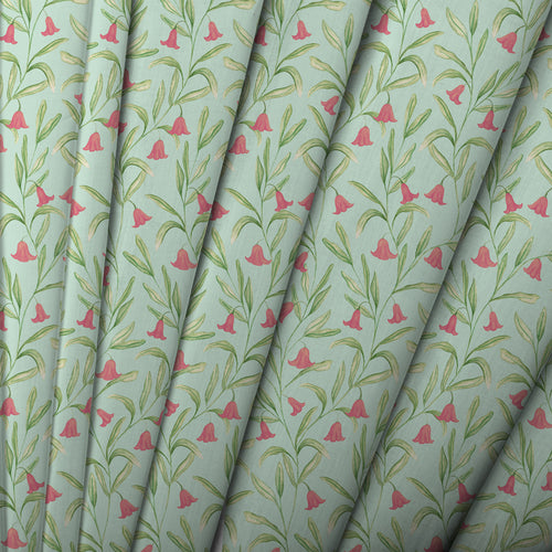Floral Green M2M - Bell Meadow Printed Cotton Made to Measure Curtains Oasis Voyage Maison