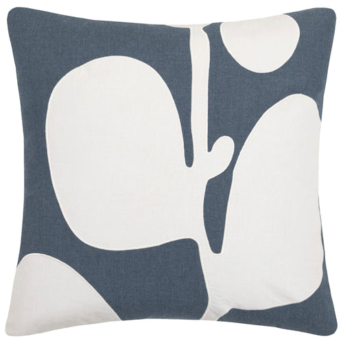 Additions Betel Embroidered Feather Cushion in Bluebell