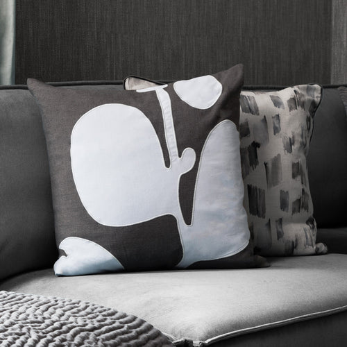 Additions Betel Embroidered Feather Cushion in Storm