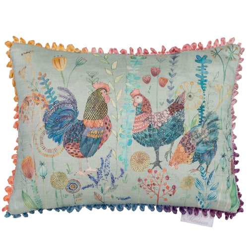 Voyage Maison Bilbury Flock Small Printed Feather Cushion in Robins Egg