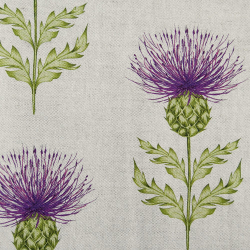 Floral Purple Fabric - Blair Printed Linen Fabric (By The Metre) Damson Voyage Maison