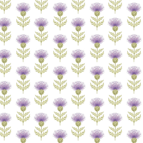 Floral Purple Fabric - Blair Printed Linen Fabric (By The Metre) Damson Voyage Maison