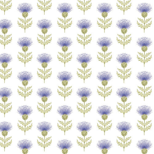 Floral Blue Fabric - Blair Printed Linen Fabric (By The Metre) Juniper Voyage Maison
