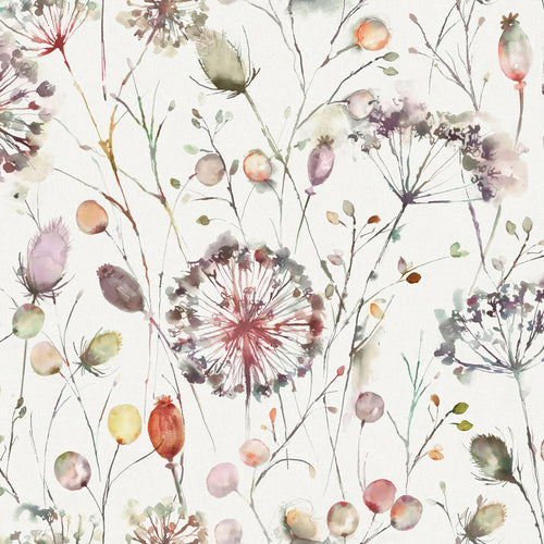 Floral Purple Fabric - Boronia Printed Cotton Fabric (By The Metre) Boysenberry/Cream Voyage Maison