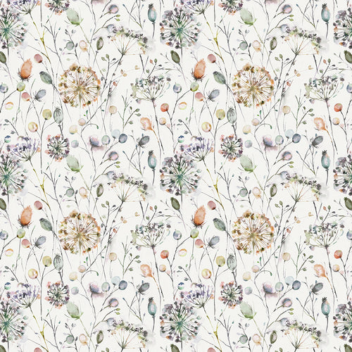 Floral Orange Fabric - Boronia Printed Cotton Fabric (By The Metre) Coral/Cloud/Cream Voyage Maison