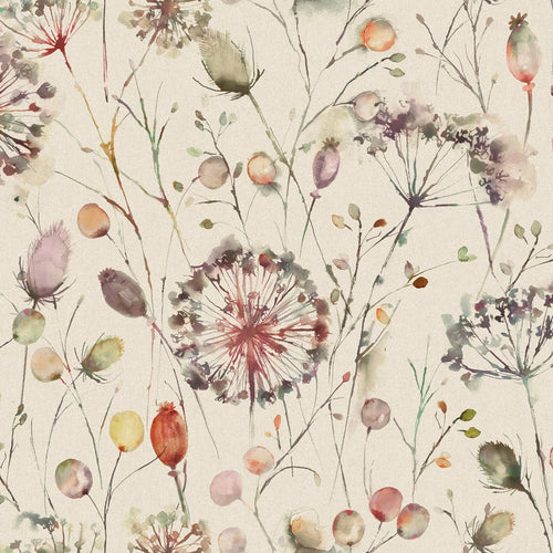 Floral Cream Fabric - Boronia Printed Cotton Fabric (By The Metre) Boysenberry Voyage Maison