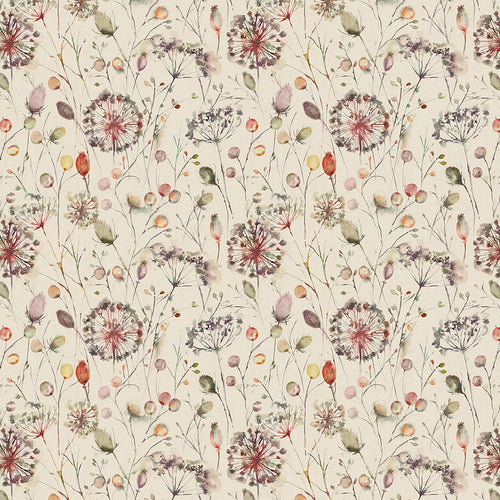 Floral Cream Fabric - Boronia Printed Cotton Fabric (By The Metre) Boysenberry Voyage Maison