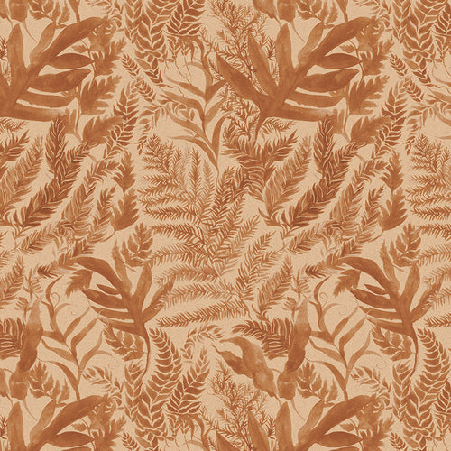 Floral Orange Fabric - Bracken Printed Cotton Fabric (By The Metre) Celeste Voyage Maison