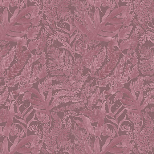 Floral Purple Fabric - Bracken Printed Cotton Fabric (By The Metre) Heather Voyage Maison