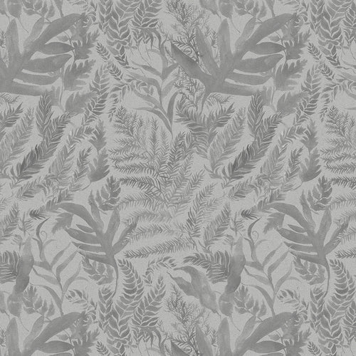 Floral Grey Fabric - Bracken Printed Cotton Fabric (By The Metre) Willow Voyage Maison