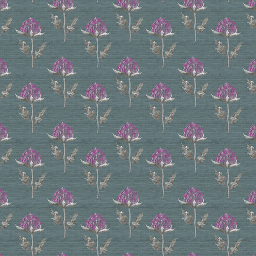 Floral Grey Fabric - Bram Printed Fabric (By The Metre) Onyx Voyage Maison