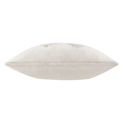 Animal White Cushions - Brook Embroidered Velvet Feather Rich Filled Cushion Linen Morris & Co