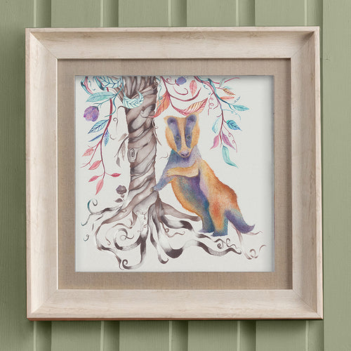 Animal Orange Wall Art - Brucie Badger  Framed Print Birch Voyage Maison