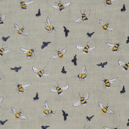 Animal Beige Fabric - Bumblebee Embroidered Woven Fabric (By The Metre) Bee Birch Voyage Maison