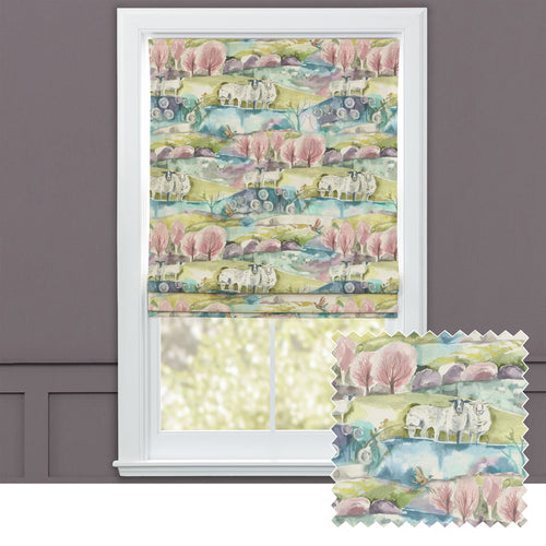 Animal Green M2M - Buttermere Printed Cotton Made to Measure Roman Blinds Sweetpea Voyage Maison