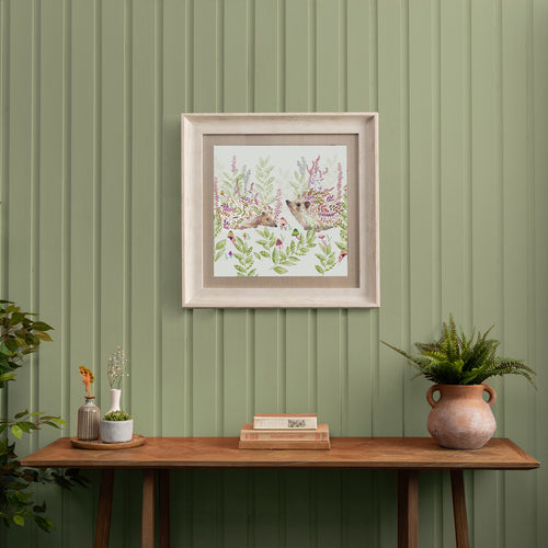 Animal Green Wall Art - Buttons & Ginger  Framed Print Birch/Ginger Linen Voyage Maison