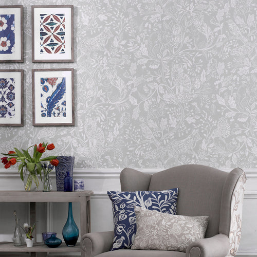 Animal Grey Wallpaper - Cademuir  1.4m Wide Width Wallpaper (By The Metre) Stone Voyage Maison