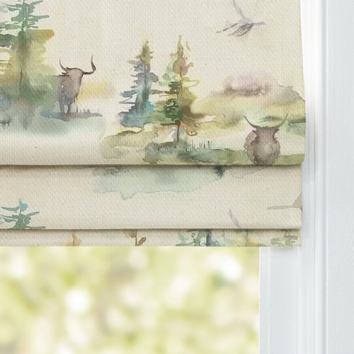 Animal Blue M2M - Caledonian Printed Cotton Made to Measure Roman Blinds Topaz Voyage Maison