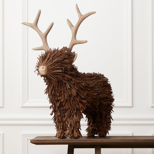 Brown Accessories - Stirling Standing Stag Wooden Sculpture Brown Voyage Maison