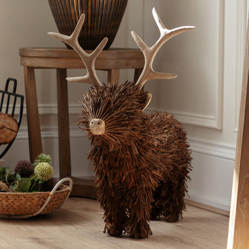 Brown Accessories - Stirling Standing Stag Wooden Sculpture Brown Voyage Maison