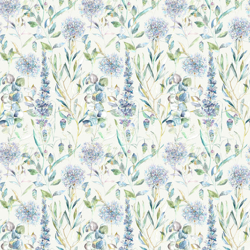Floral Blue Fabric - Carneum Printed Cotton Fabric (By The Metre) Capri Voyage Maison