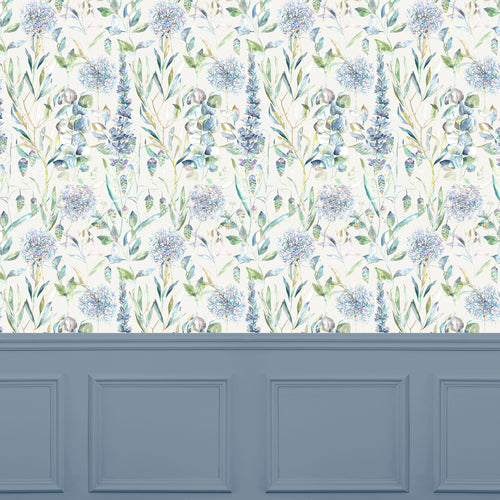 Floral Blue Wallpaper - Carneum  1.4m Wide Width Wallpaper (By The Metre) Capri Voyage Maison