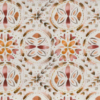 Samples - Casia Printed Cotton Fabric Sample Swatch Terracotta Voyage Maison