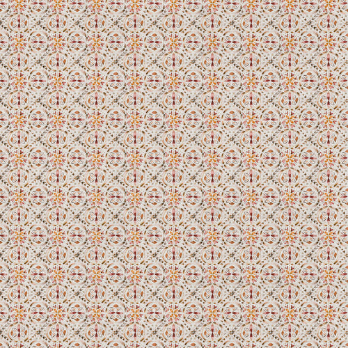 Geometric Orange Fabric - Casia Printed Cotton Fabric (By The Metre) Terracotta Voyage Maison