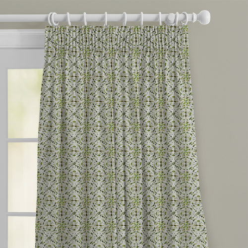 Geometric Green M2M - Casia Printed Cotton Made to Measure Curtains Sage Voyage Maison