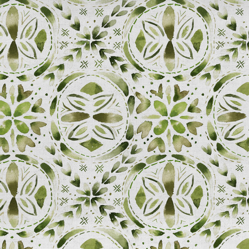 Geometric Green M2M - Casia Printed Cotton Made to Measure Curtains Sage Voyage Maison
