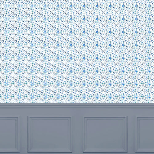 Abstract Blue Wallpaper - Casia  1.4m Wide Width Wallpaper (By The Metre) Denim Voyage Maison